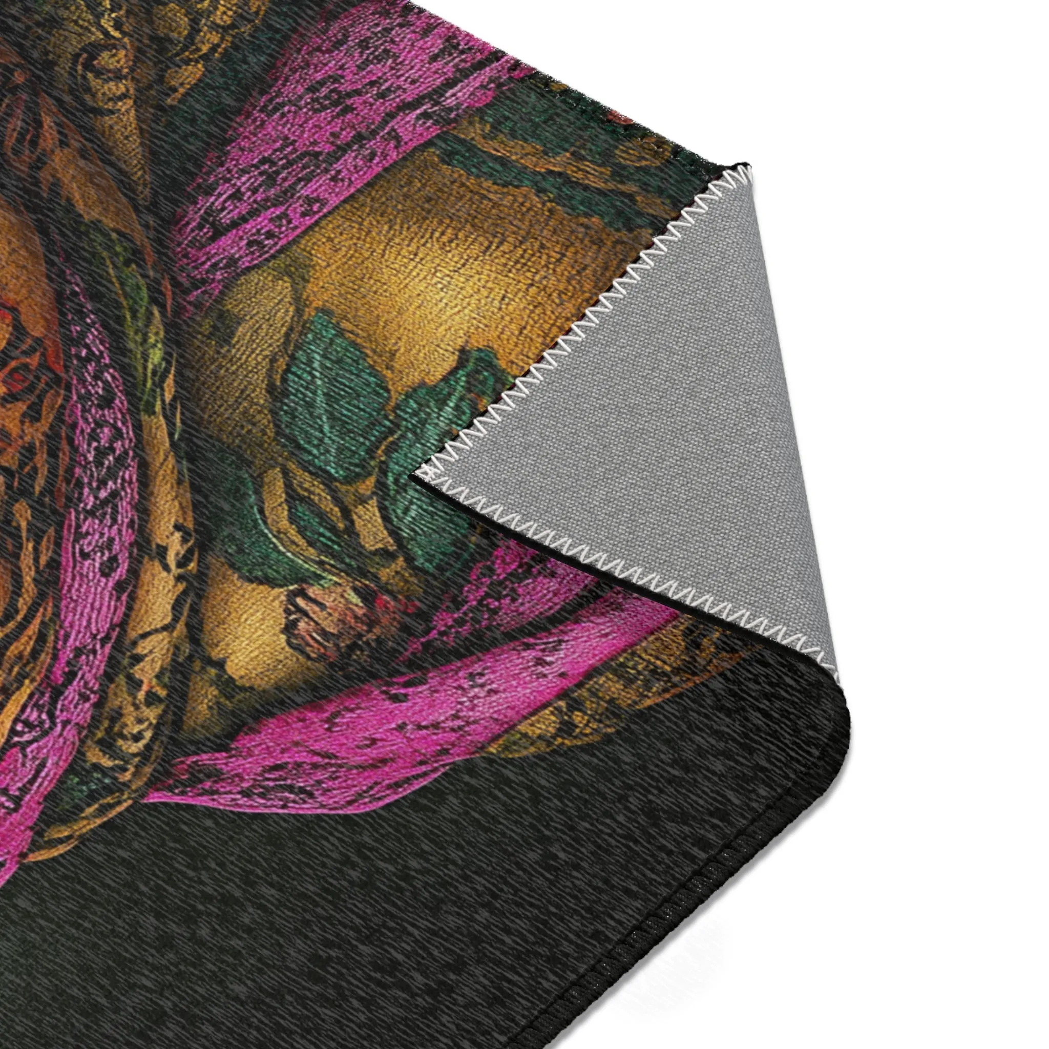 Whimsical Elegance Artistic Mouse Accent Rug