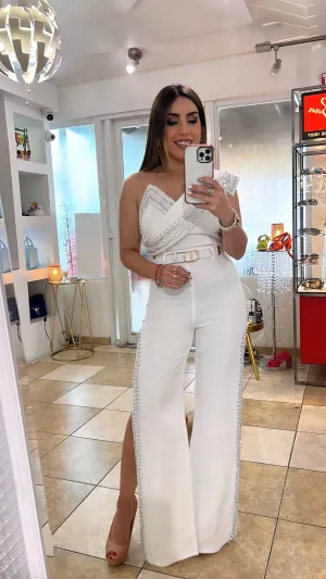 White & Pearls Jumpsuit