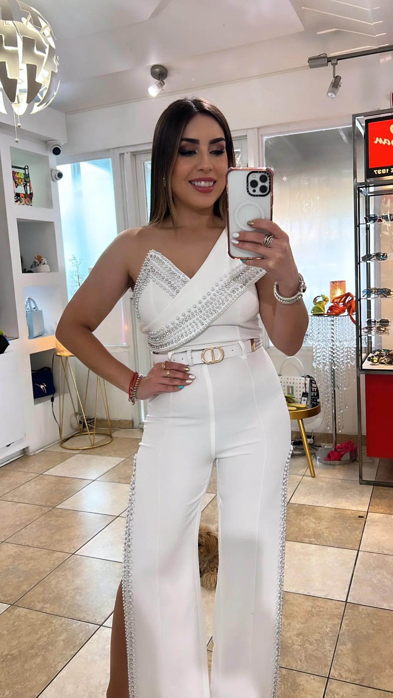 White & Pearls Jumpsuit