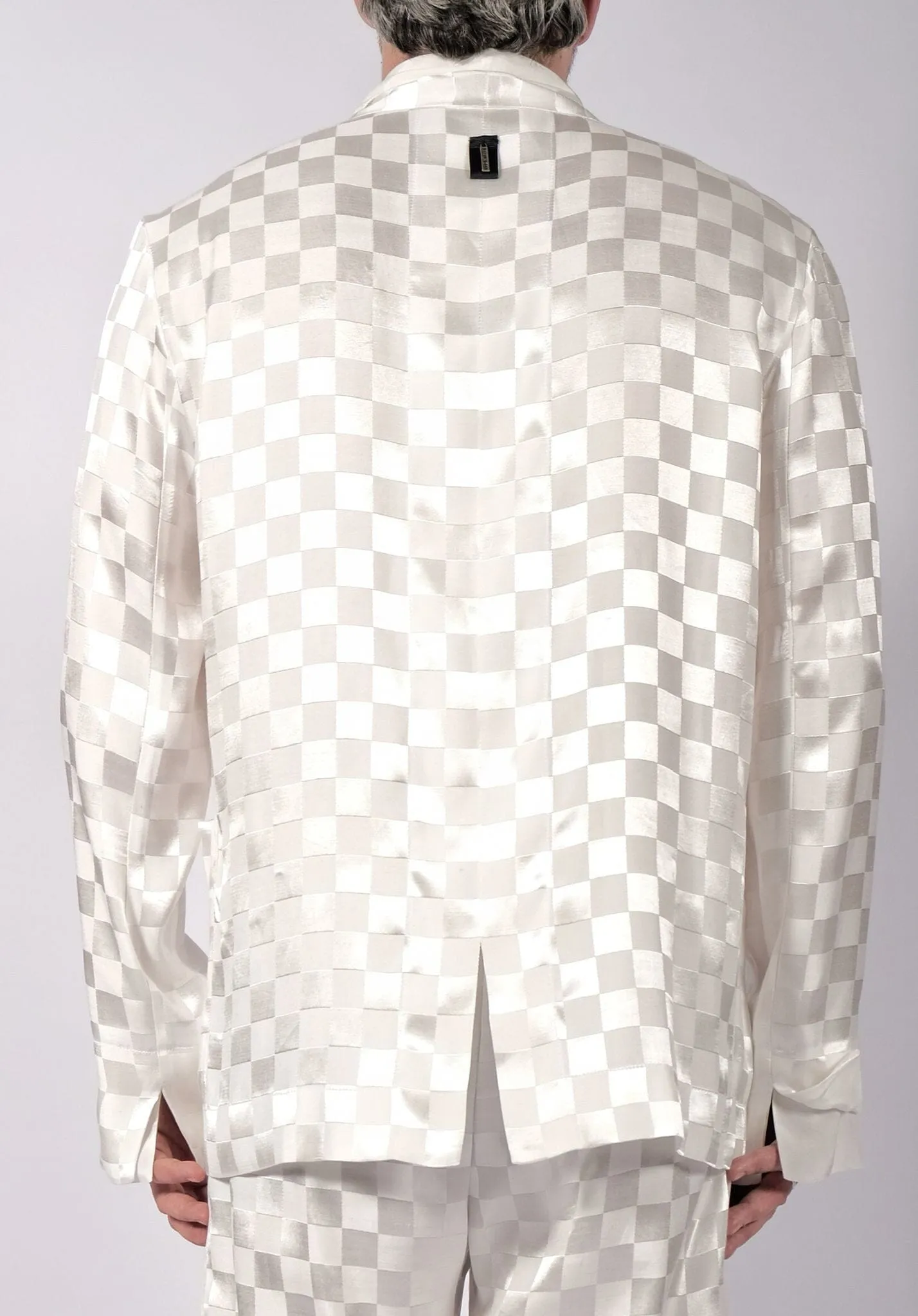 White Checkered Blazer