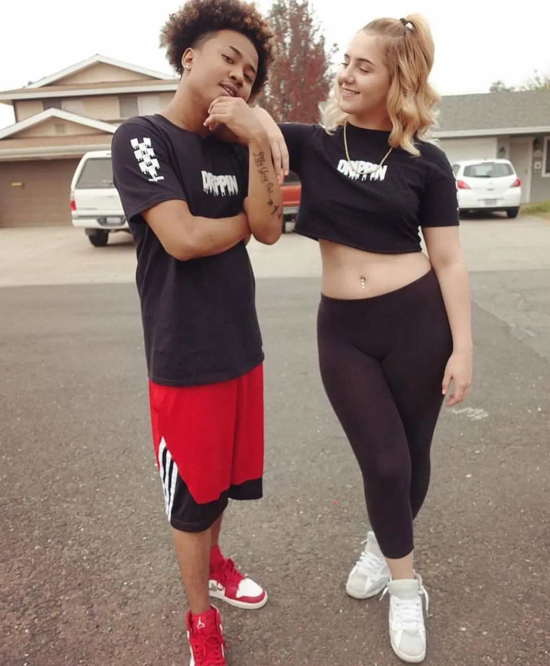 White Drippin (S) | Black Tee (Solid Checkered Drippin Sleeve)