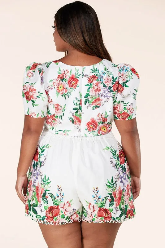 White Floral 2pc Set
