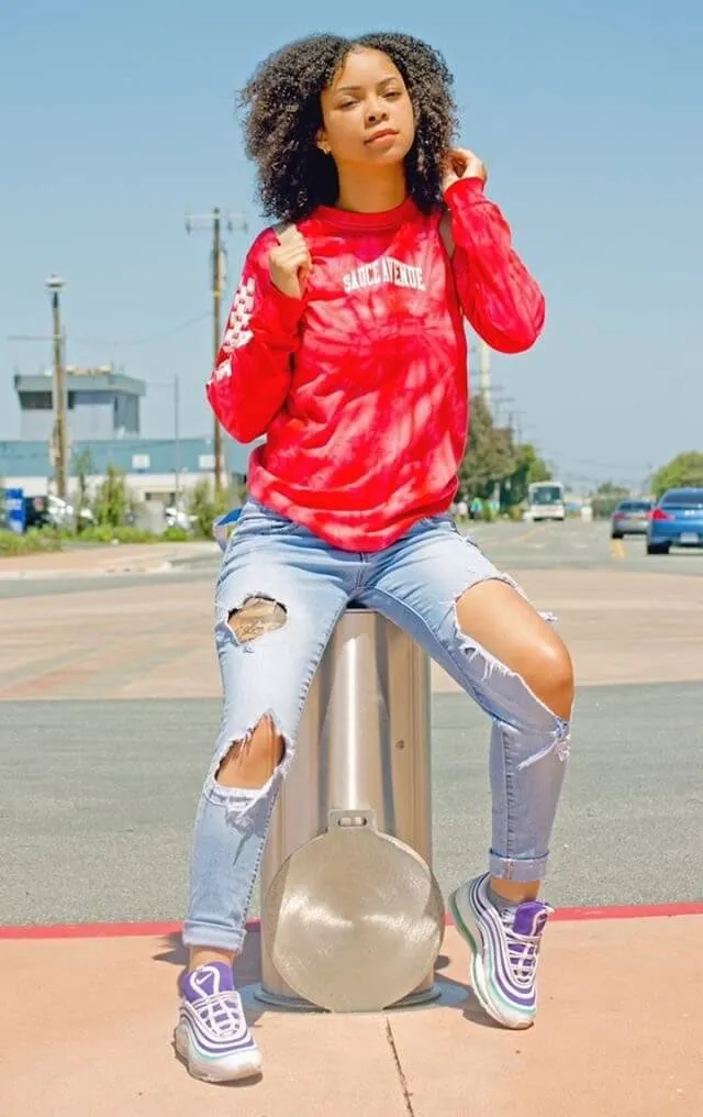 White SA Curve | RedMill Long Sleeve Tee (Solid Checkered Drippin Sleeve)