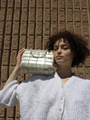 White Wicker Handbag