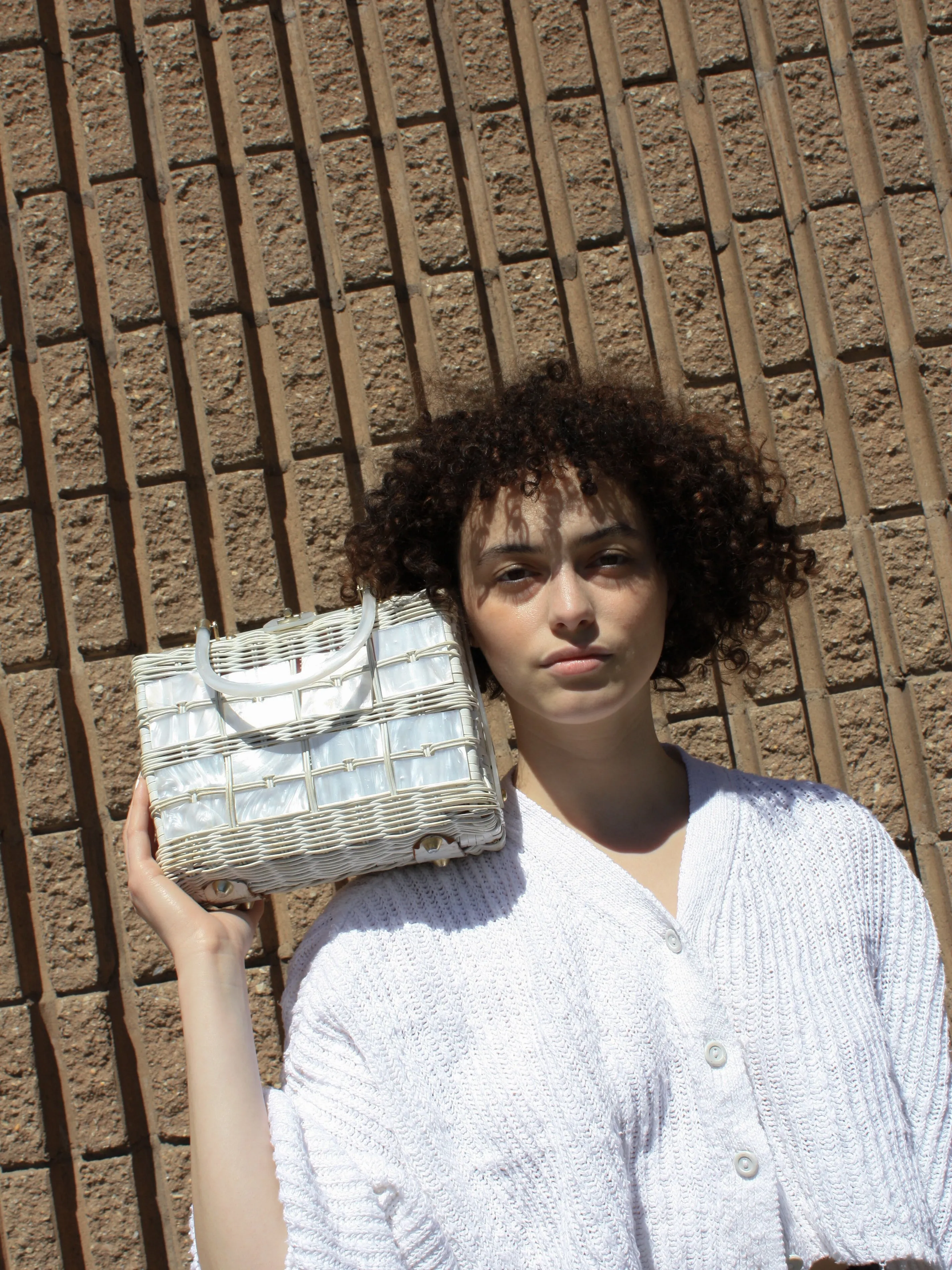 White Wicker Handbag