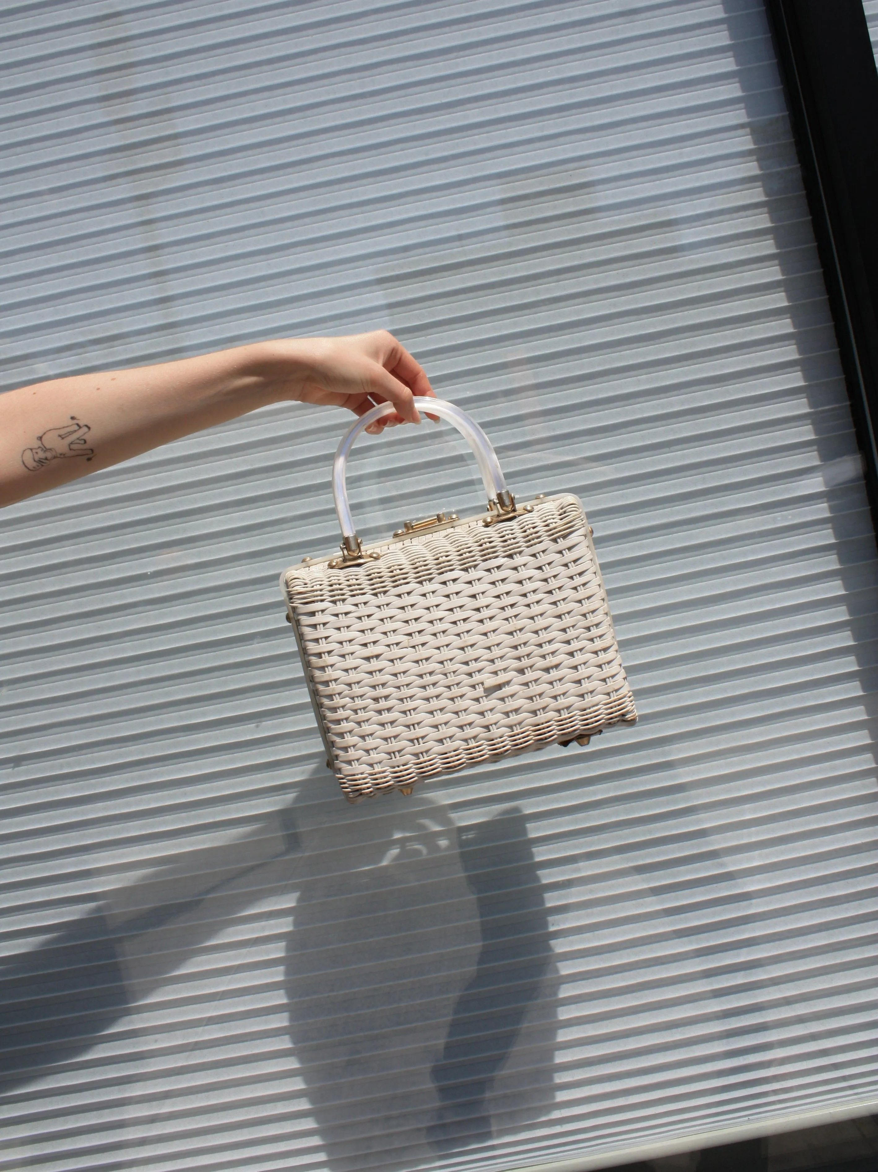White Wicker Handbag