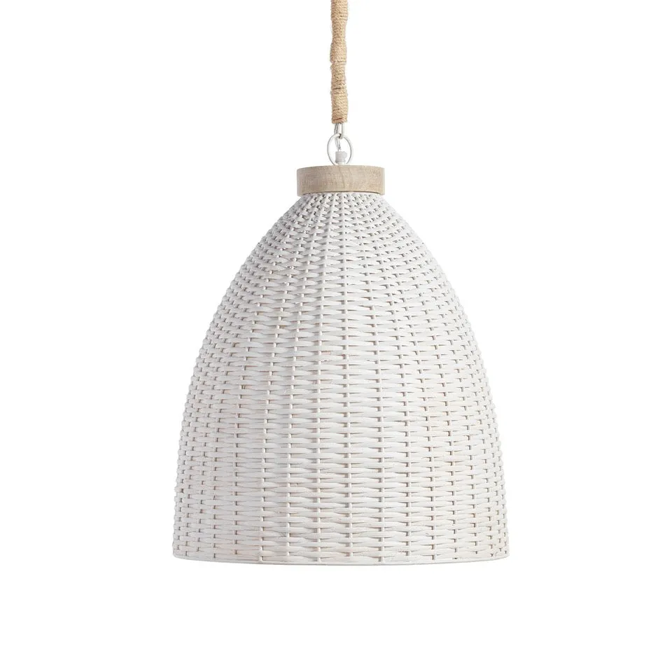 White Wicker Pendant