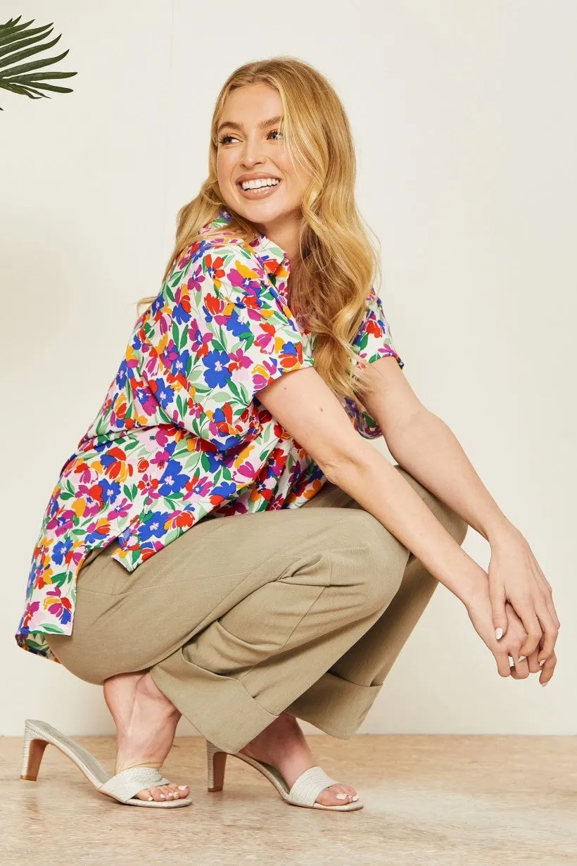 Whitney Floral Button Up Top