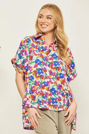 Whitney Floral Button Up Top