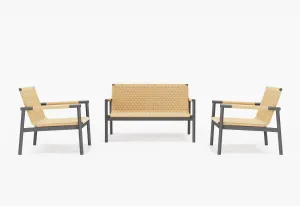 Wicker   Aluminum Flex Loveseat and Conversation Set