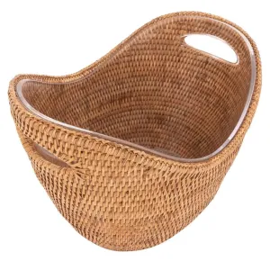 Wicker Champagne Bucket with Acrylic Insert