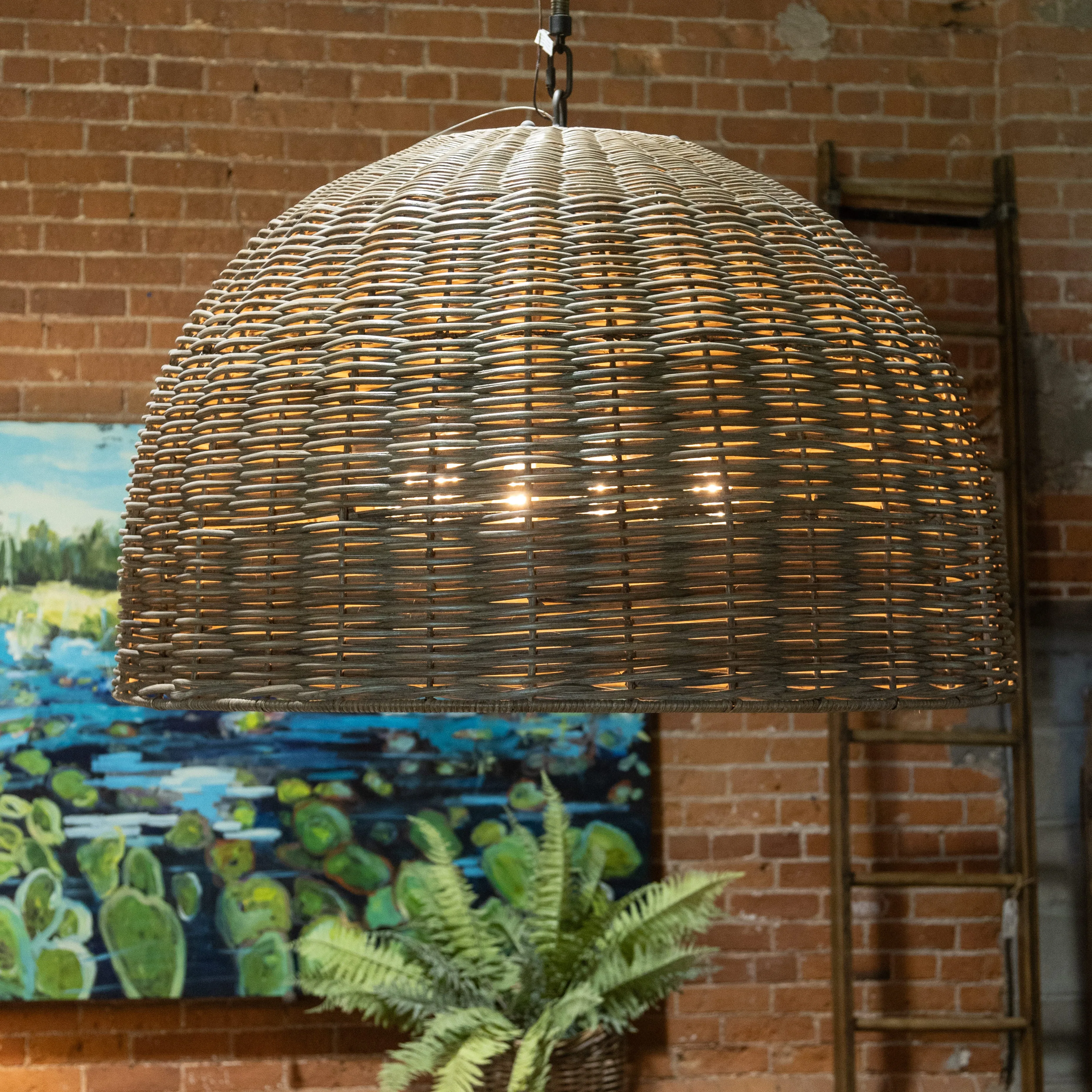 Wicker Chandelier - 43.75"