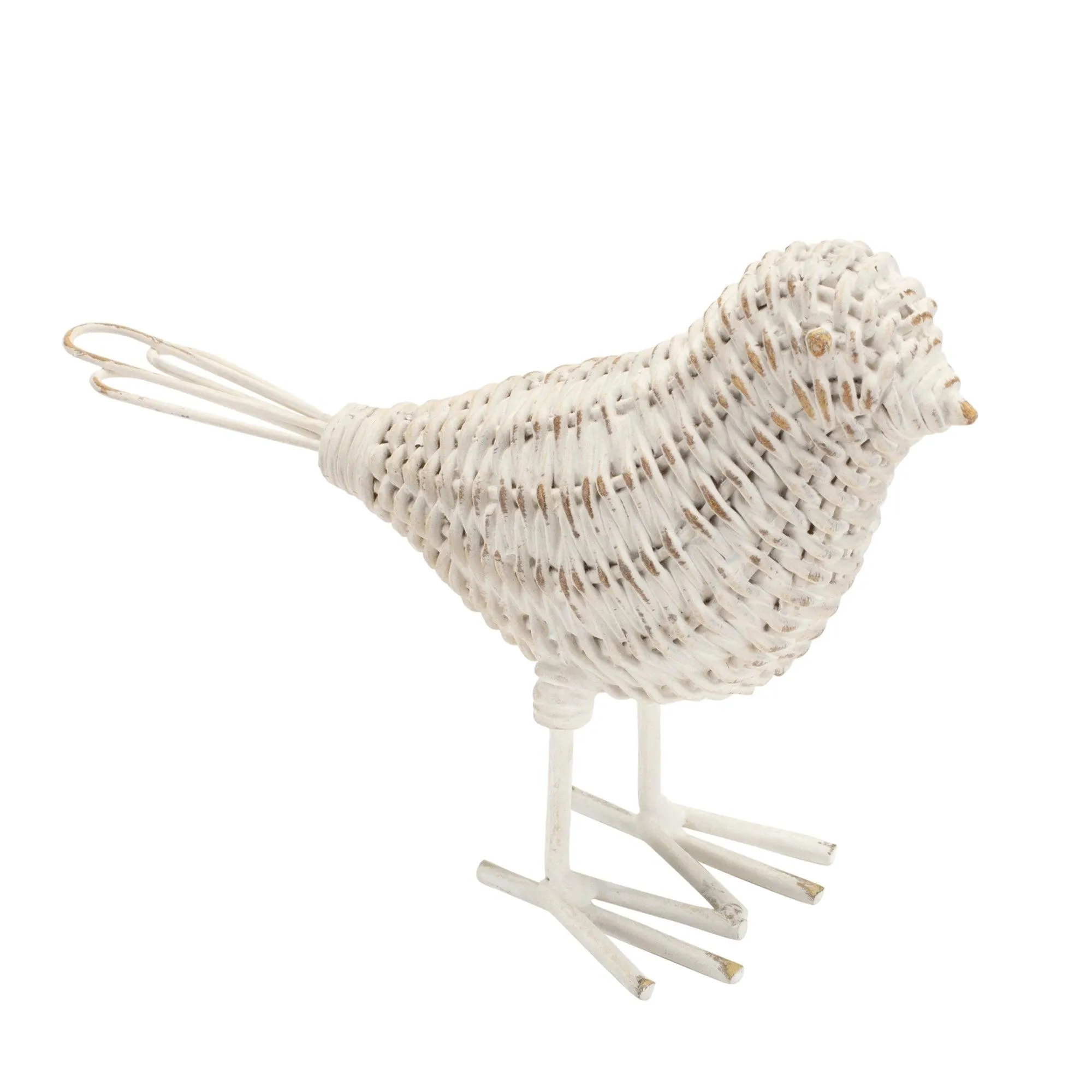 Wicker Design Bird Figurine (Set of 4)