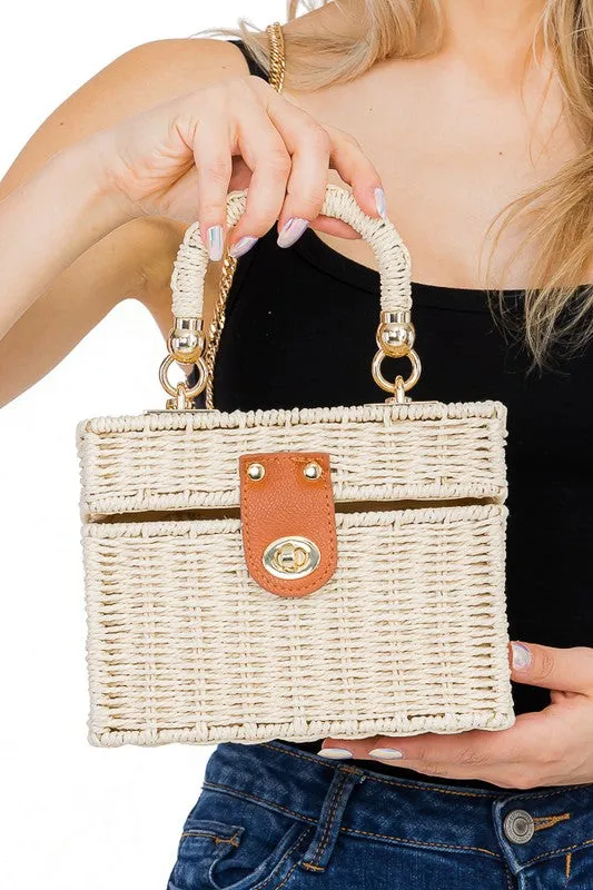 Wicker Handbag In White