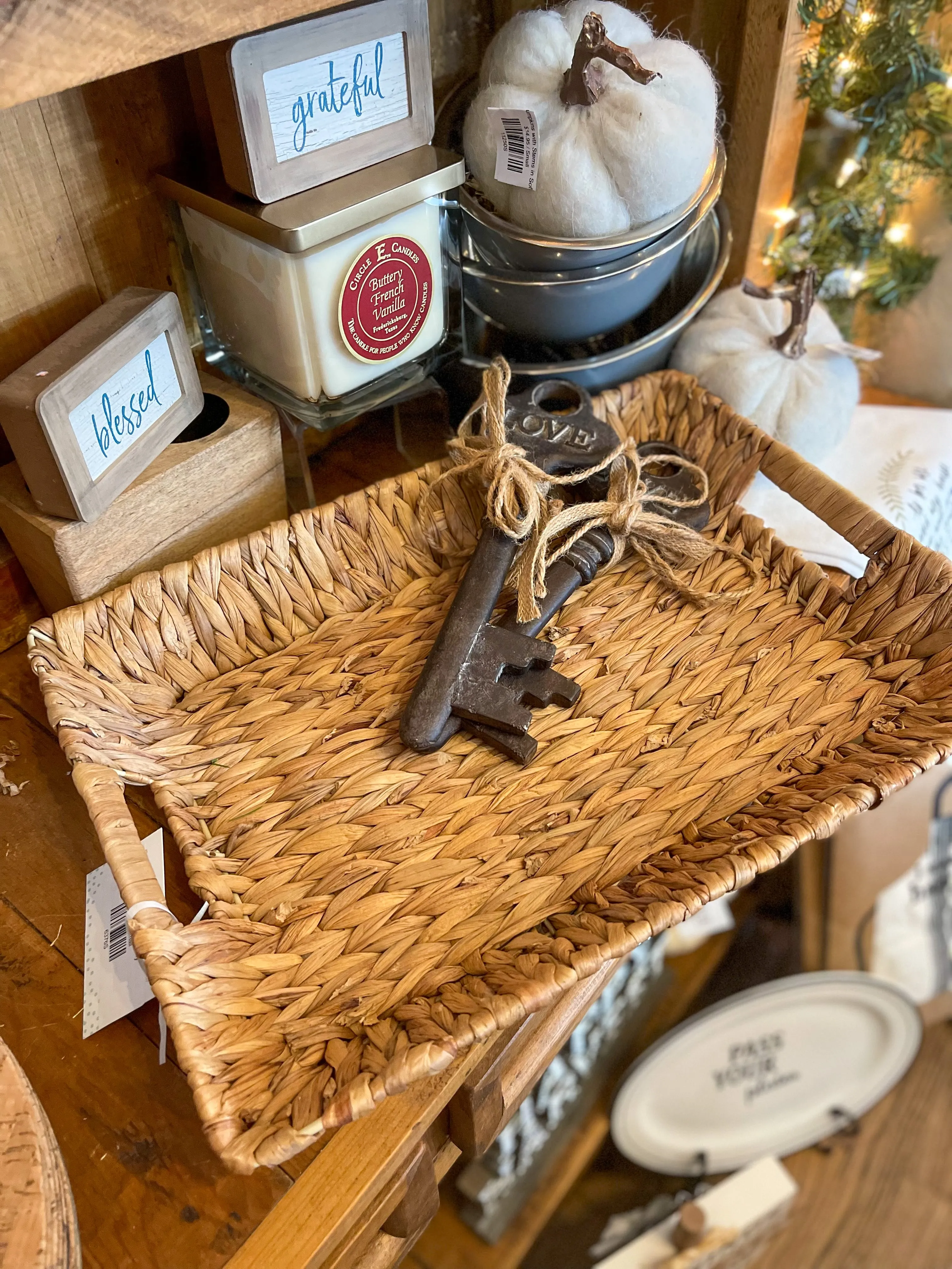 Wicker Rectangle Tray