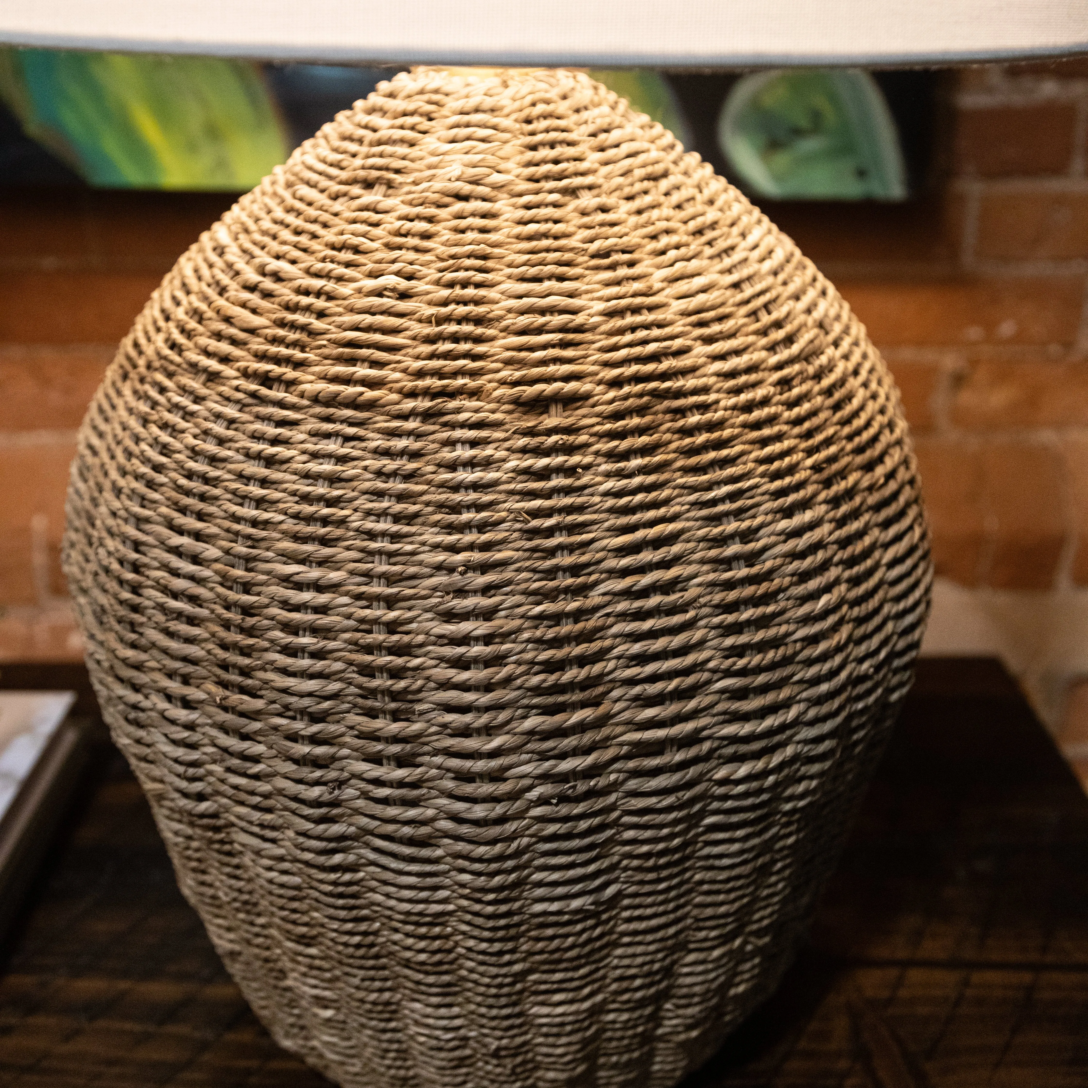 Wicker Table Lamp - Natural