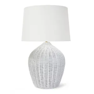 Wicker Table Lamp - White