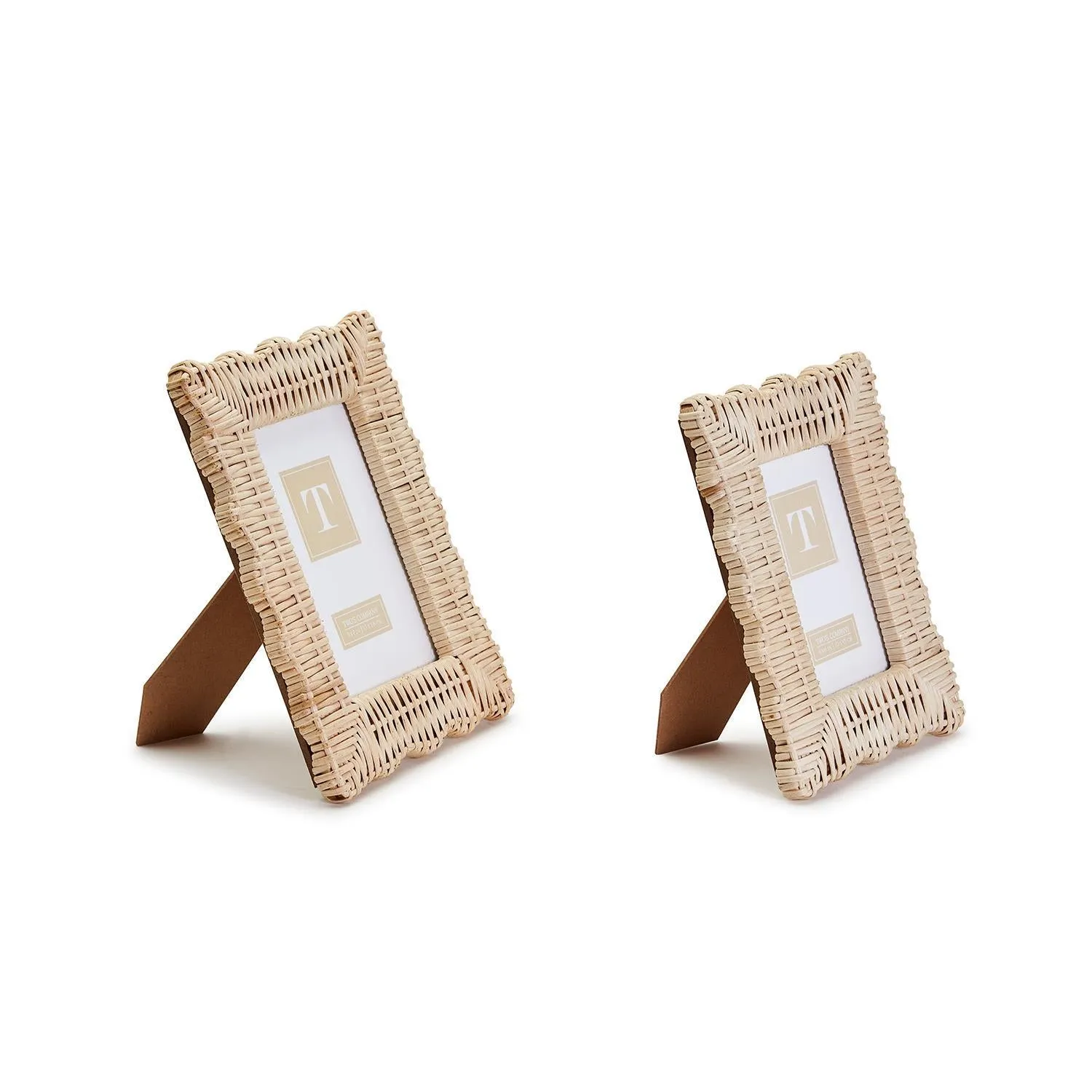 Wicker Weave Scalloped Photo Frames