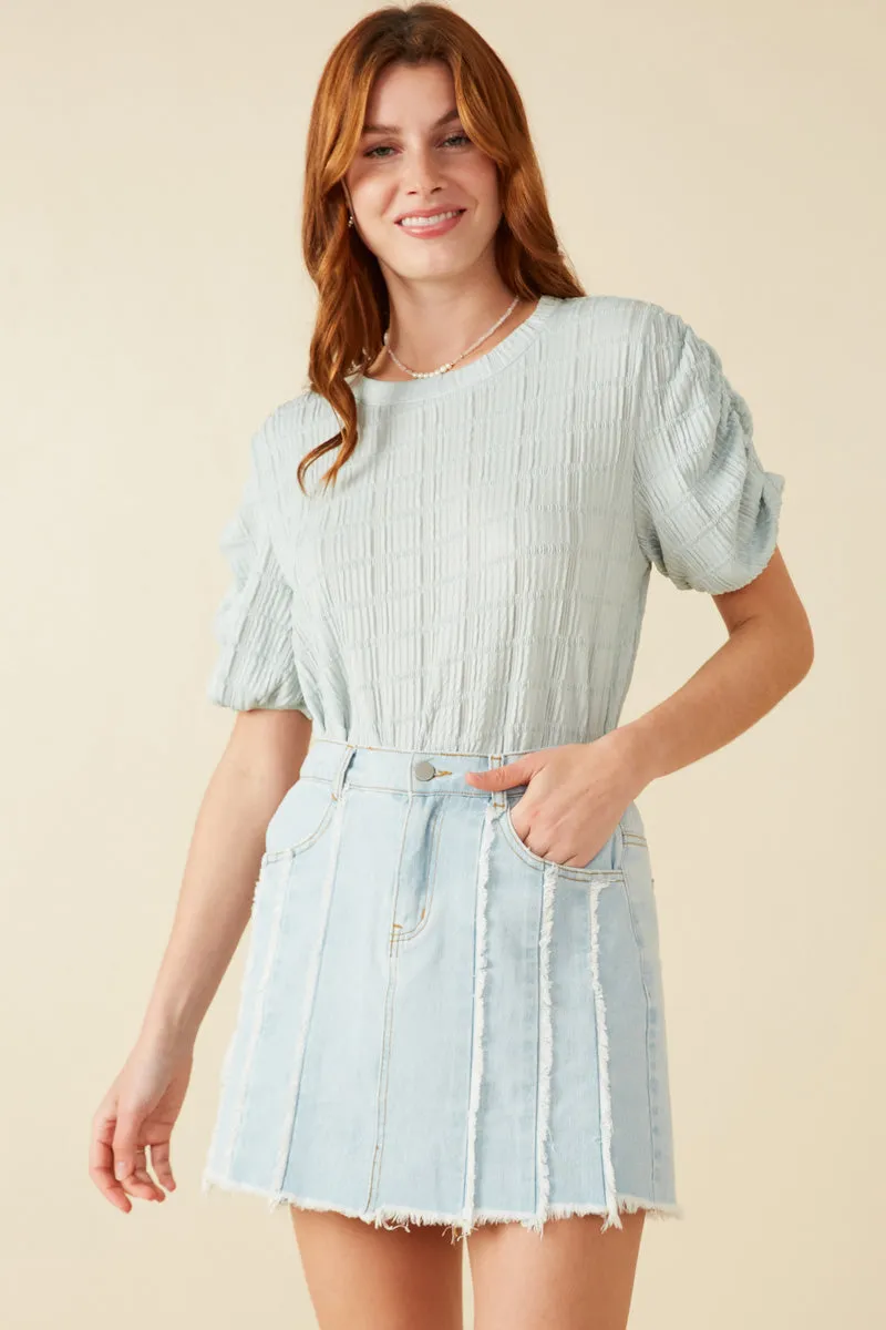 Womens Frayed Seam Detailed Denim Skirt