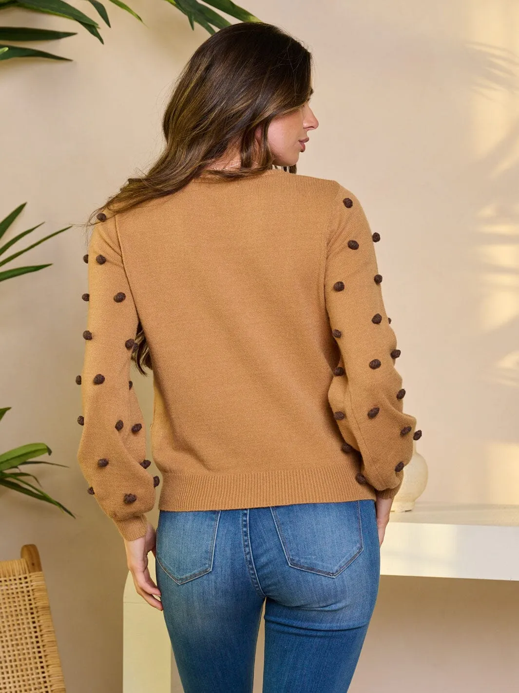 WOMEN'S LONG SLEEVE PULLOVER DETAILED SWEATER