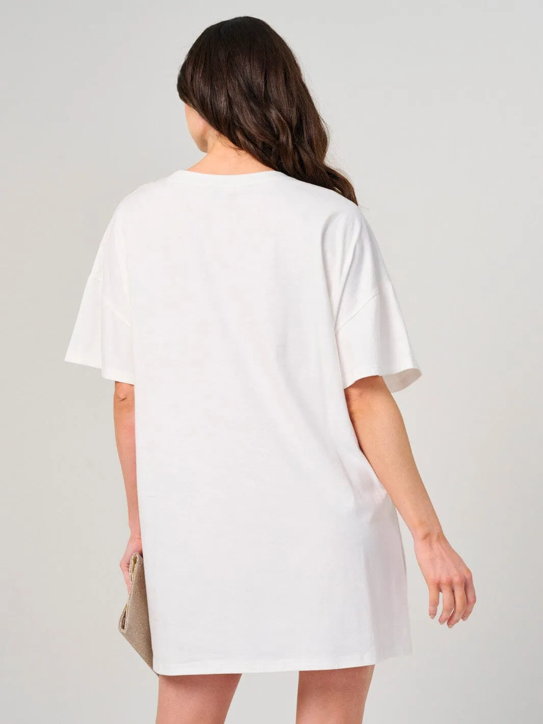 WOMEN'S SHORT SLEEVE SEQUINS DETAILED MINI DRESS