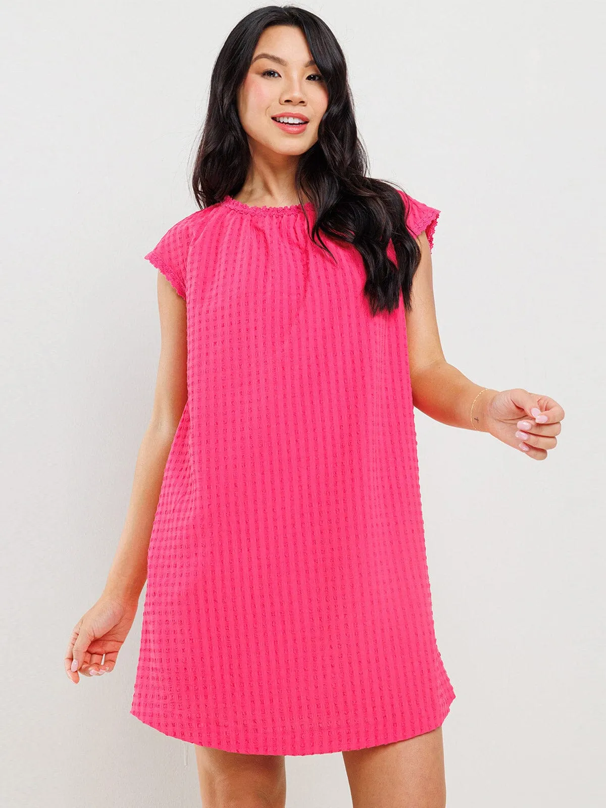 WOMEN'S SLEEVELESS POCKETS DETAILED TUNIC MINI DRESS