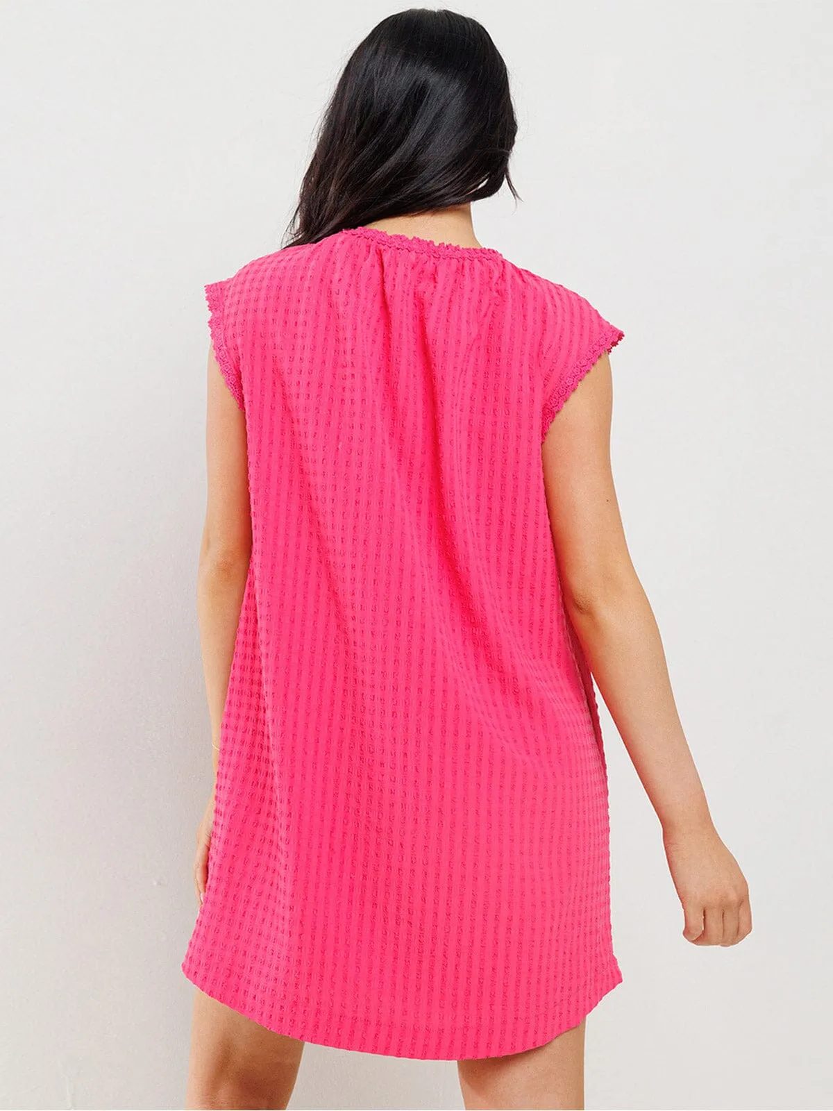 WOMEN'S SLEEVELESS POCKETS DETAILED TUNIC MINI DRESS