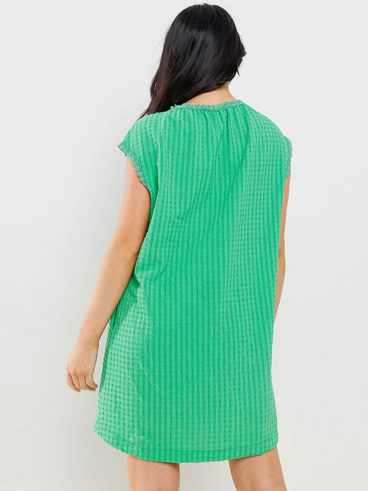 WOMEN'S SLEEVELESS POCKETS DETAILED TUNIC MINI DRESS