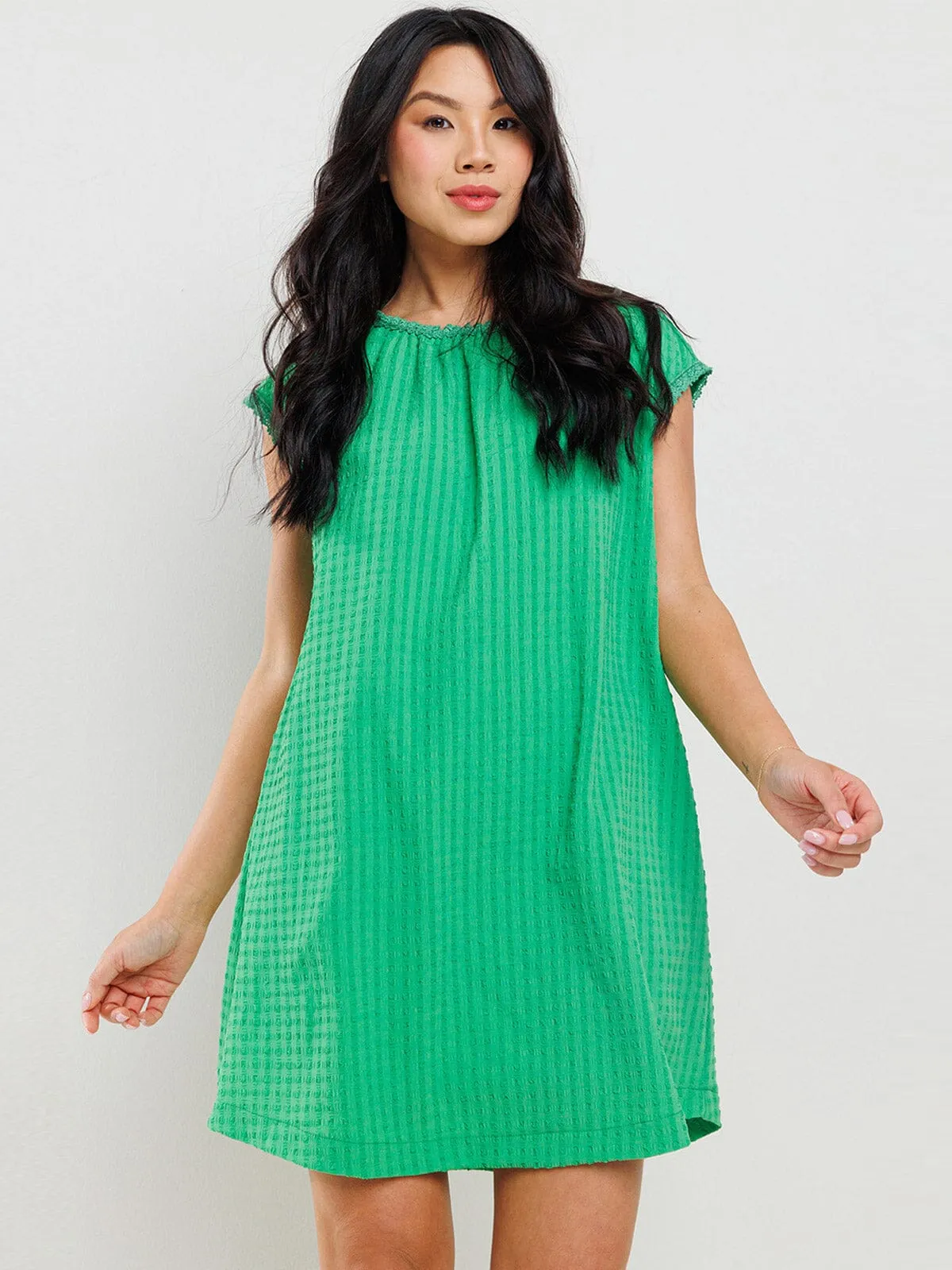 WOMEN'S SLEEVELESS POCKETS DETAILED TUNIC MINI DRESS