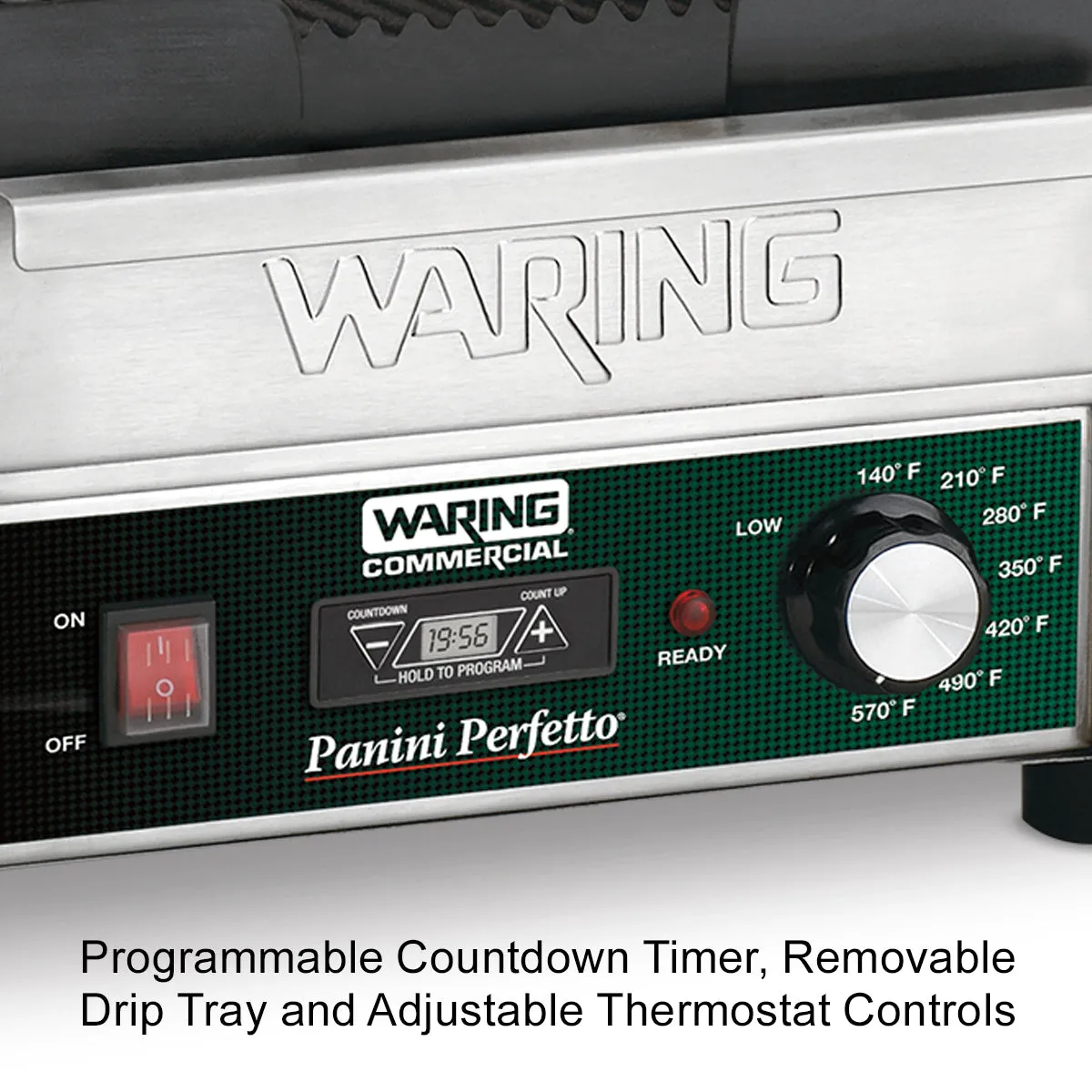 WPG150T Panini Perfetto with Timer - Compact Panini Grill by Waring Commercial
