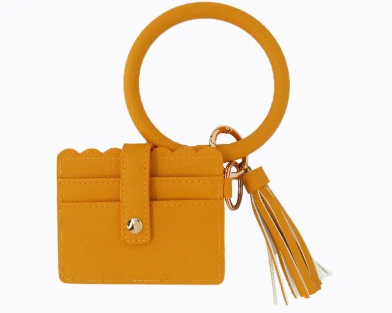 Wristlet Keychain & Wallet - Mustard