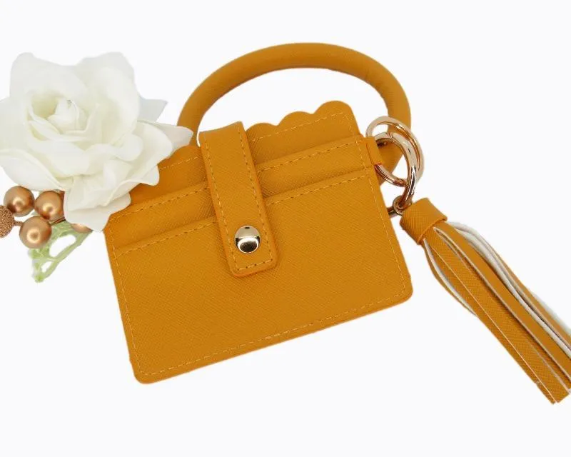 Wristlet Keychain & Wallet - Mustard