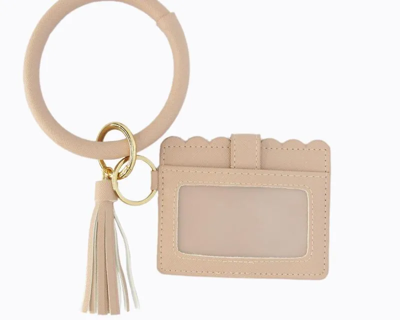 Wristlet Keychain & Wallet - Tan