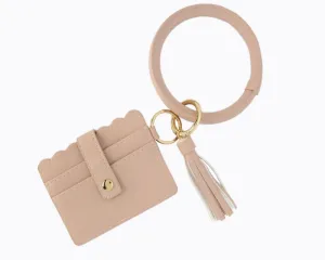 Wristlet Keychain & Wallet - Tan