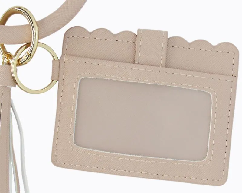 Wristlet Keychain & Wallet - Tan