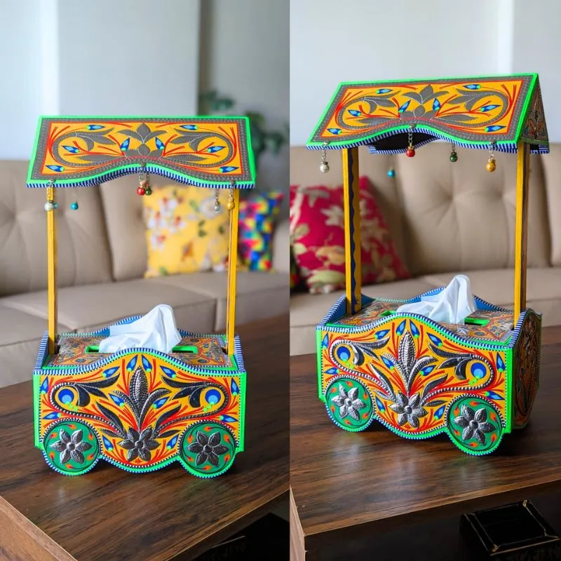 Yellow Artistic Tissue Cart