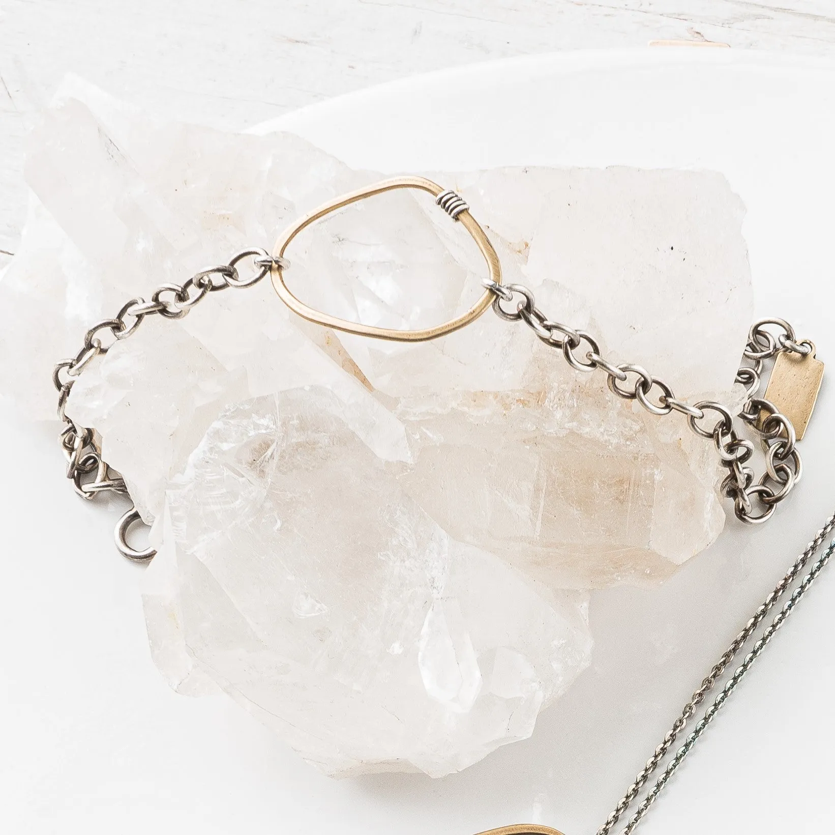 Yellow Bronze Freeform Bracelet