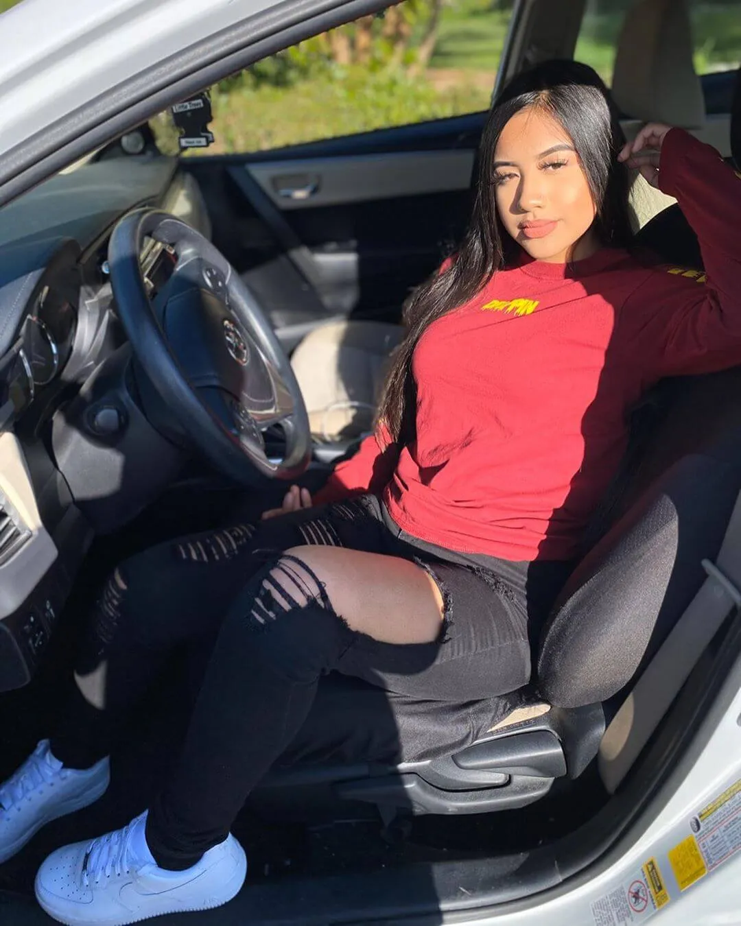 Yellow Drippin (S) | Maroon Long Sleeve Tee (Solid Checkered Drippin Sleeve)