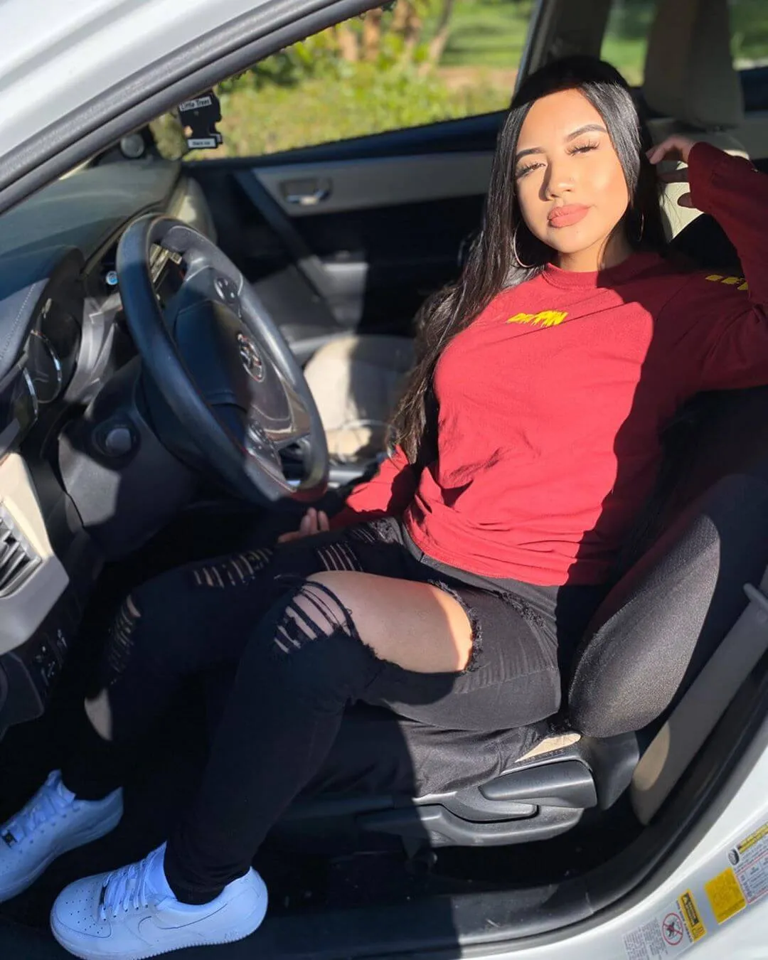 Yellow Drippin (S) | Maroon Long Sleeve Tee (Solid Checkered Drippin Sleeve)