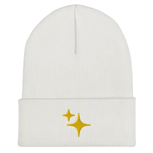 Yellow Sparkle Embroidered Beanie