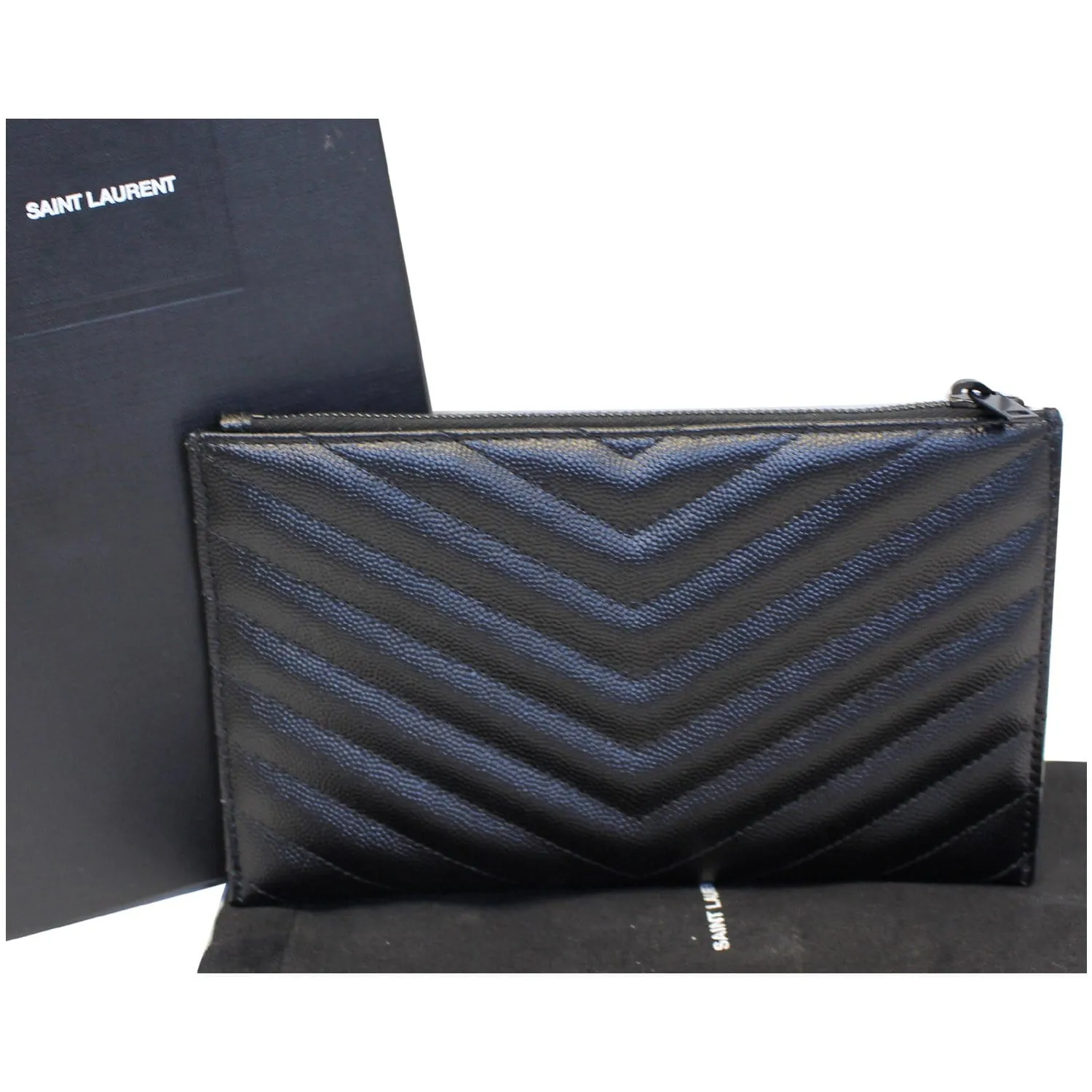 YVES SAINT LAURENT Bill Pouch Grain De Poudre Black