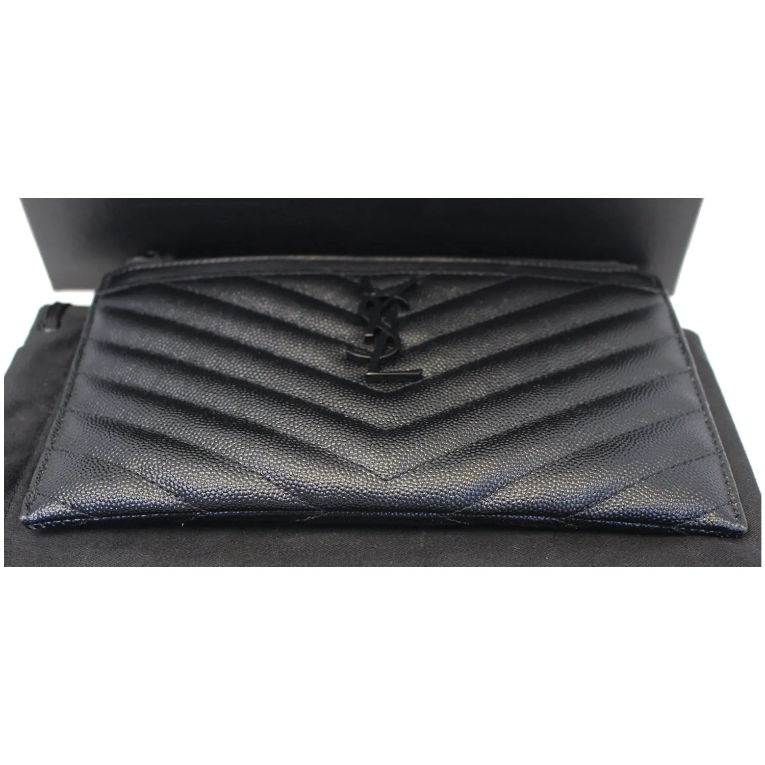 YVES SAINT LAURENT Bill Pouch Grain De Poudre Black