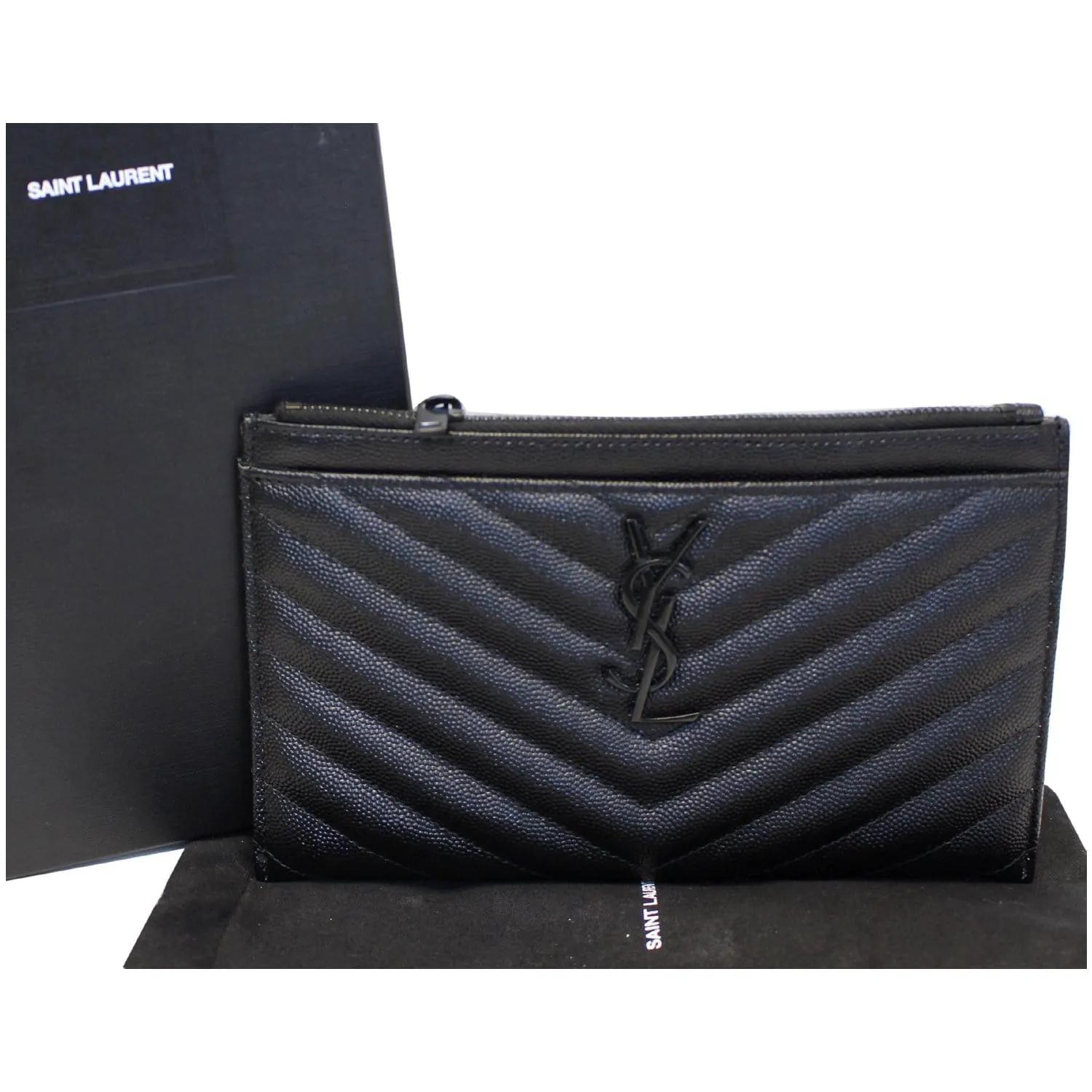 YVES SAINT LAURENT Bill Pouch Grain De Poudre Black