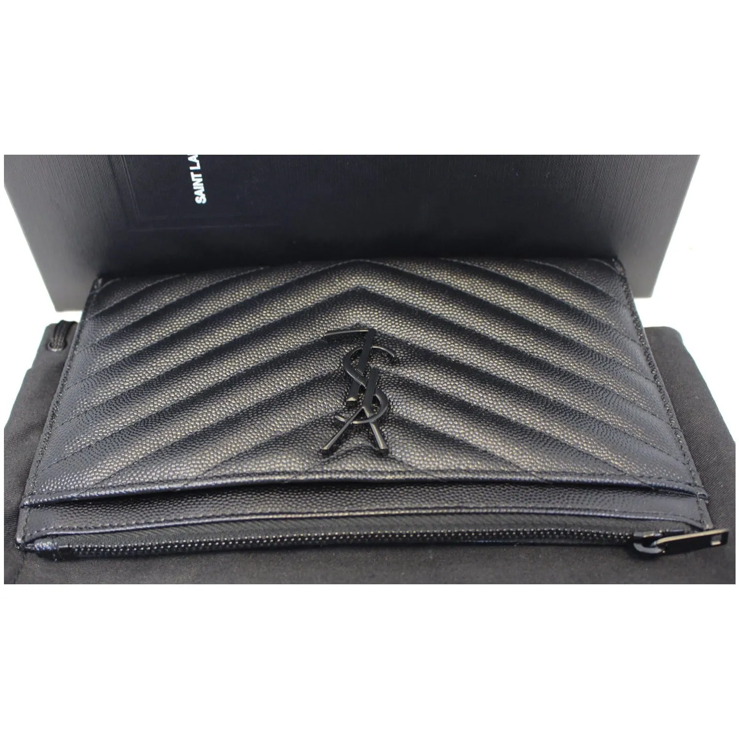 YVES SAINT LAURENT Bill Pouch Grain De Poudre Black
