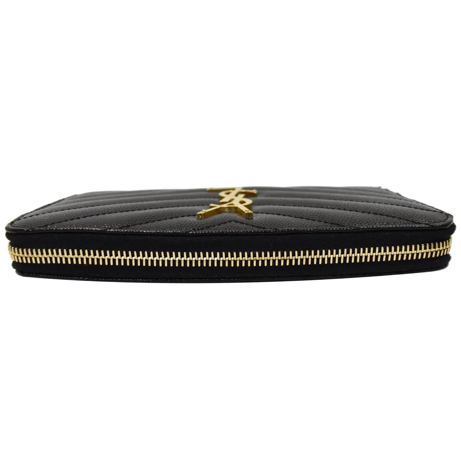 YVES SAINT LAURENT Matelasse Zip Around Wallet Black