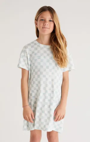 Z Supply Girls Upton Checkered Dress - Cloud Dancer